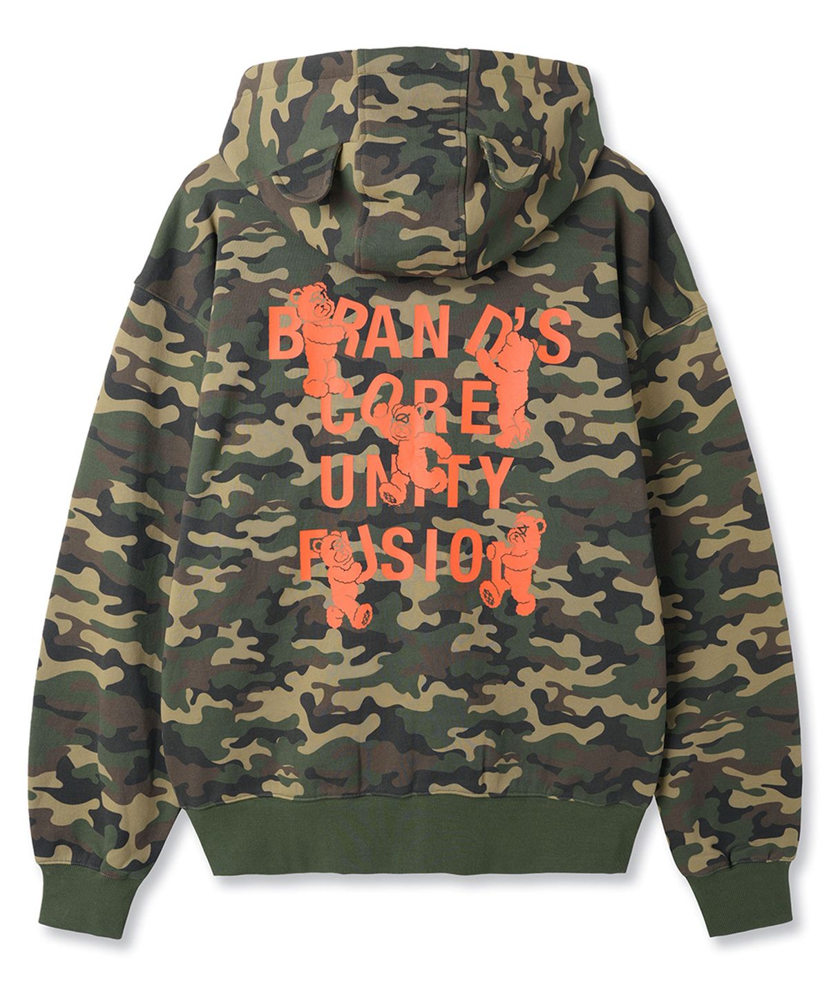 오픈야드(오와이)(OPENYARD(OY)) PLAYFUL ODOLLY EAR HOODIE ZIP UP - CAMO