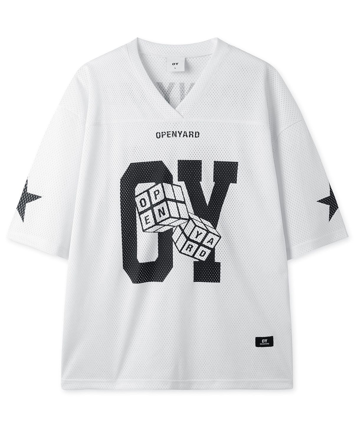 오픈야드(오와이)(OPENYARD(OY)) CUBE MESH FOOTBALL JERSEY - WHITE