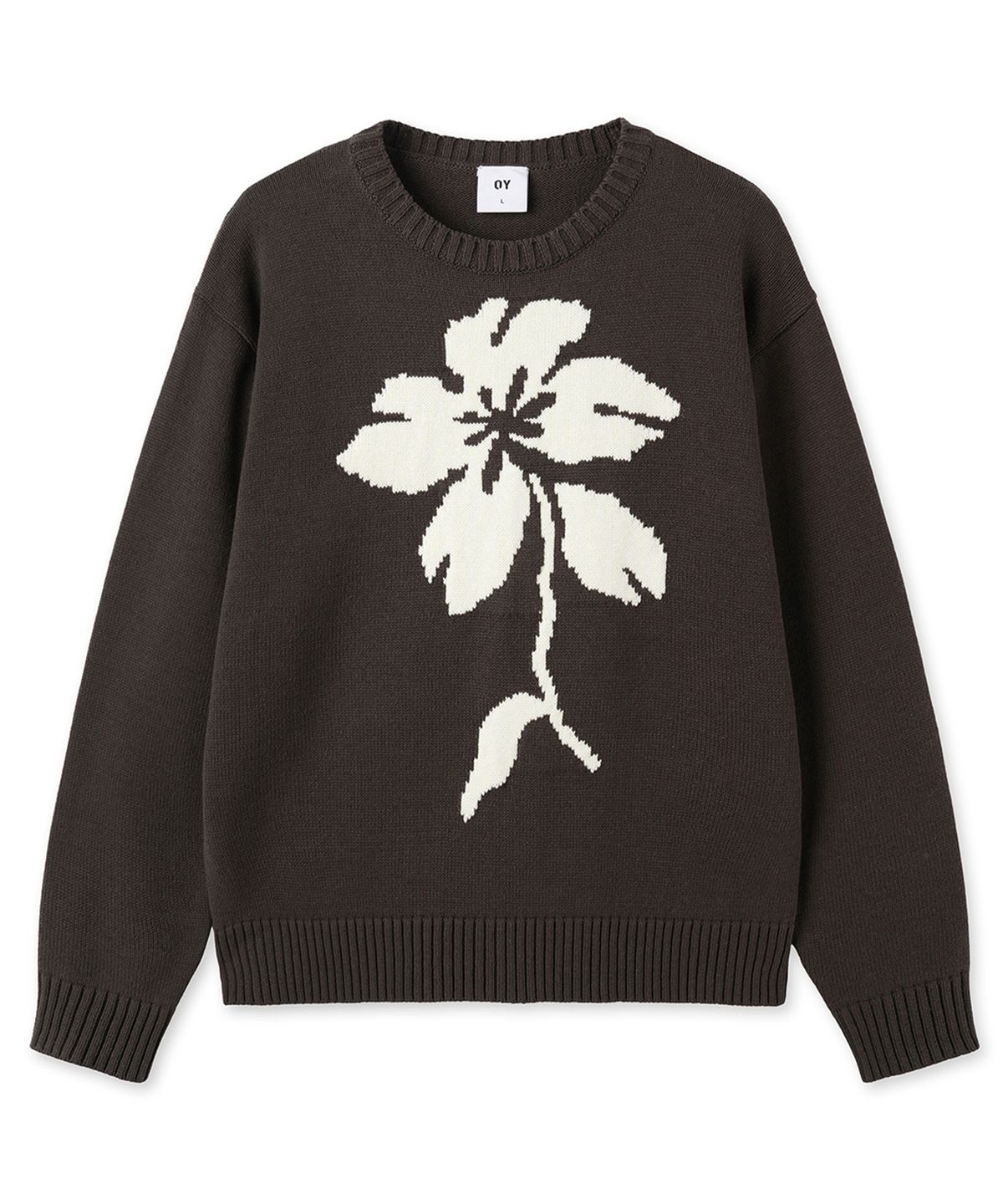 오픈야드(오와이)(OPENYARD(OY)) FLORAL BLOOM KNIT - BROWN