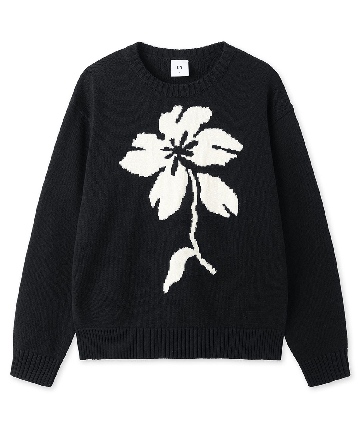 오픈야드(오와이)(OPENYARD(OY)) FLORAL BLOOM KNIT - BLACK