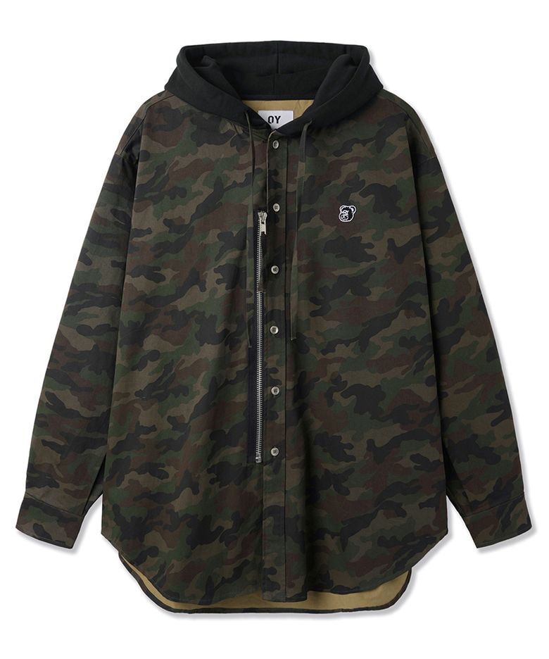 CAMO ZIP HOODIE SHIRT