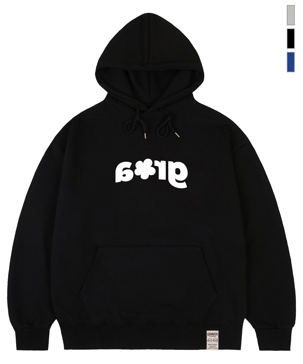 그레이버(GRAVER) [UNISEX]GRAR 실루엣 플라워 후드티_3color