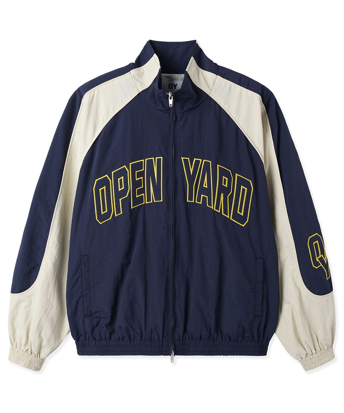 오픈야드(오와이)(OPENYARD(OY)) EMBROIDERED LOGO NYLON TRACK TOP - NAVY