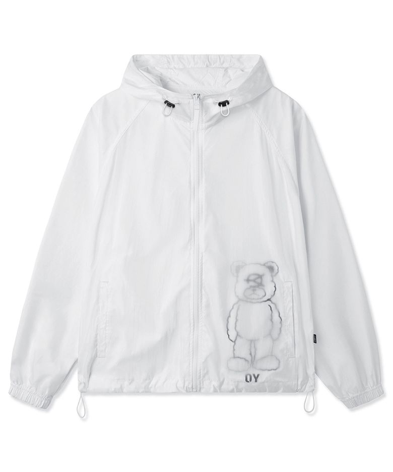 ODOLLY SHEER SHELL WINDBREAKER - WHITE