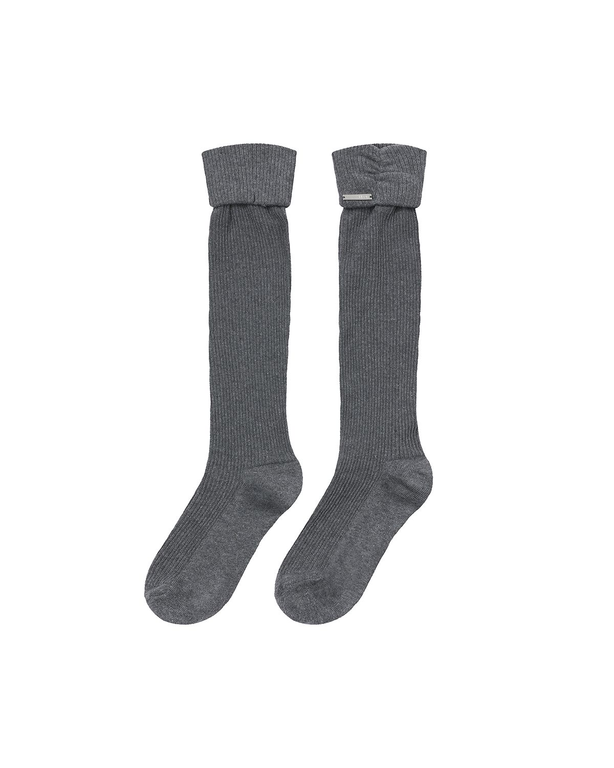 미세키서울(MISEKI SEOUL) Shirring knee socks CHARCOAL