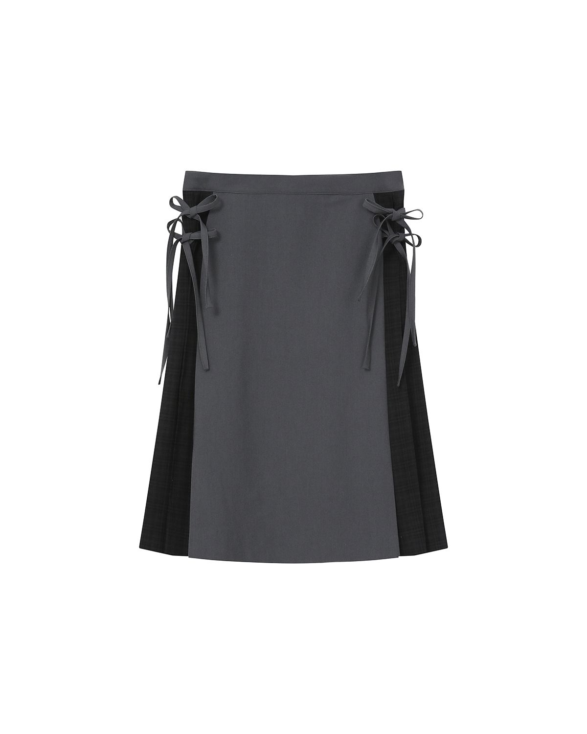 미세키서울(MISEKI SEOUL) Side bow pleats midi skirt CHARCOAL