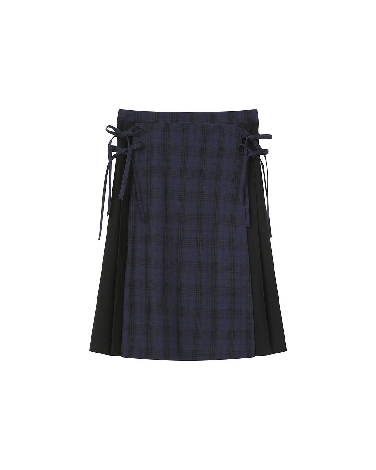 미세키서울(MISEKI SEOUL) Side bow pleats midi skirt CHECK