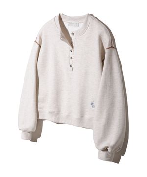 헨리넥 세미 크롭 스웨트셔츠 BK5965_오트밀