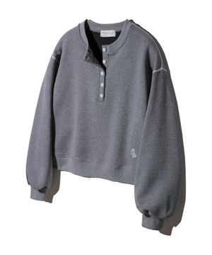 헨리넥 세미 크롭 스웨트셔츠 BK5965_그레이