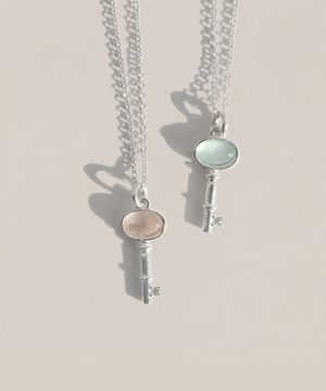 925실버 로즈쿼츠 행운 열쇠목걸이 라비엘/ Ravie