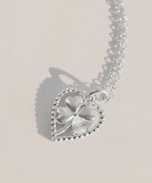 925실버 하트 네잎클로버 목걸이 솔라나/ Solana