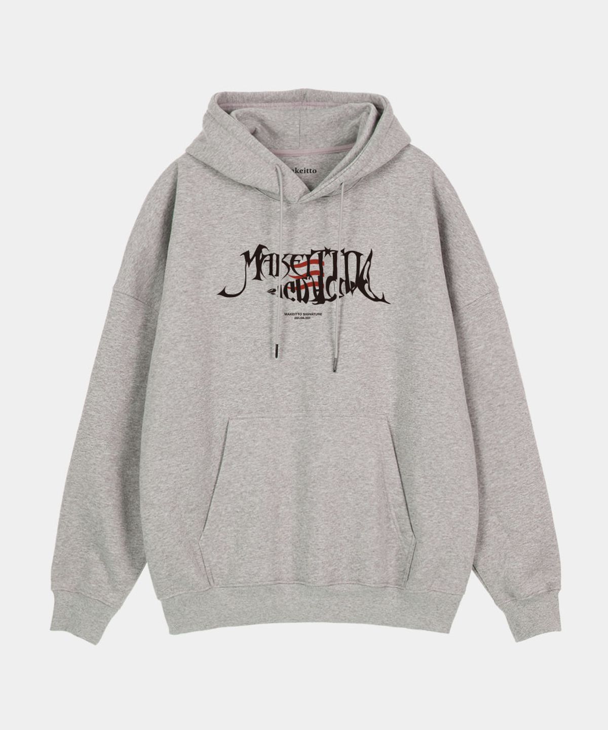 메이킷투(MAKEITTO) 피쉬 레터링 후디_멜란지