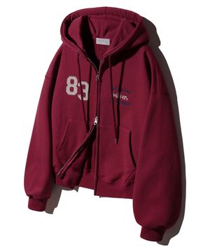 83 Med historie 후드 집업 BK7981_와인