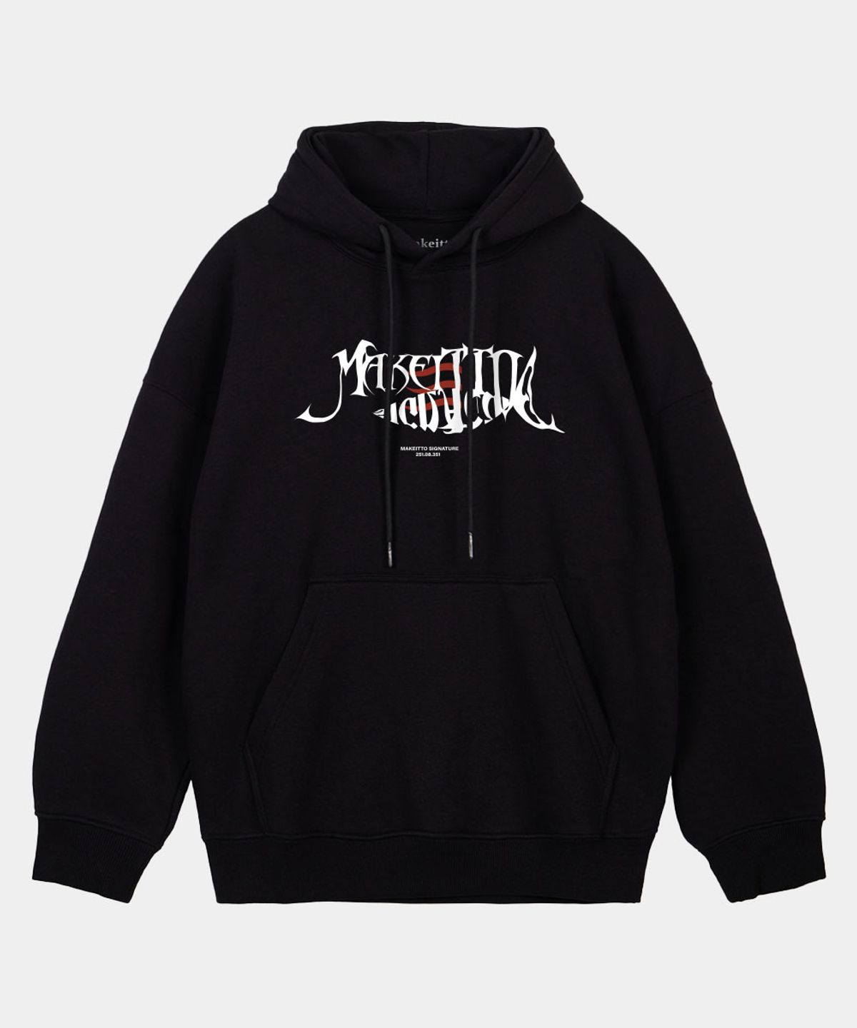 메이킷투(MAKEITTO) 피쉬 레터링 후디_블랙