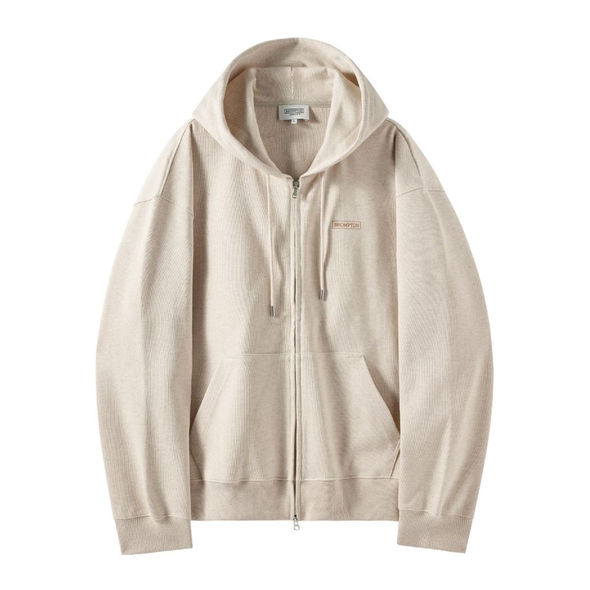 브롬톤 런던(BROMPTON LONDON) DIAGONAL JACQUARD HOOD FULL ZIP - OATMEAL (P251UFT460)
