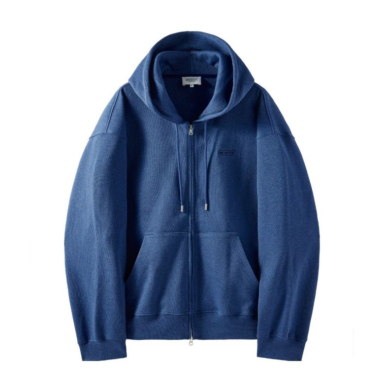 DIAGONAL JACQUARD HOOD FULL ZIP - BLUE (P251UFT460)
