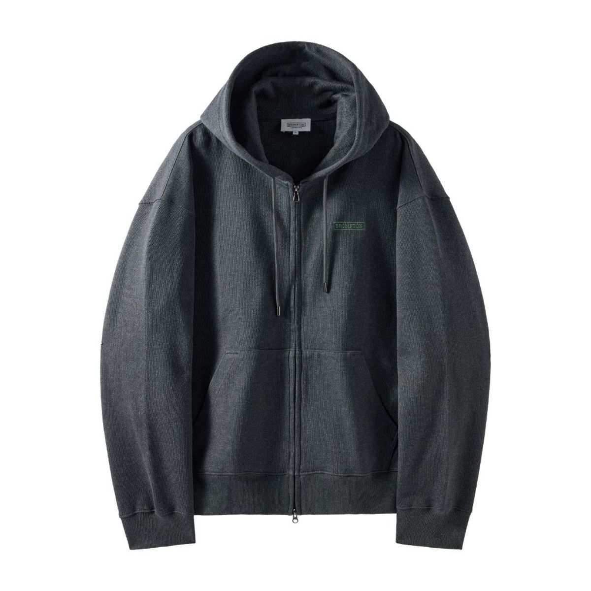 브롬톤 런던(BROMPTON LONDON) DIAGONAL JACQUARD HOOD FULL ZIP - CHARCOAL (P251UFT460)