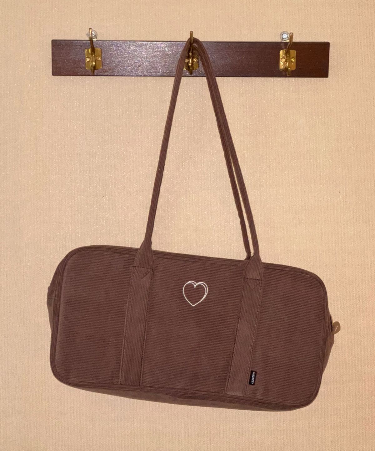 마찌(MAZZZZY) Corduroy signature Bostonbag_Chestnut Brown