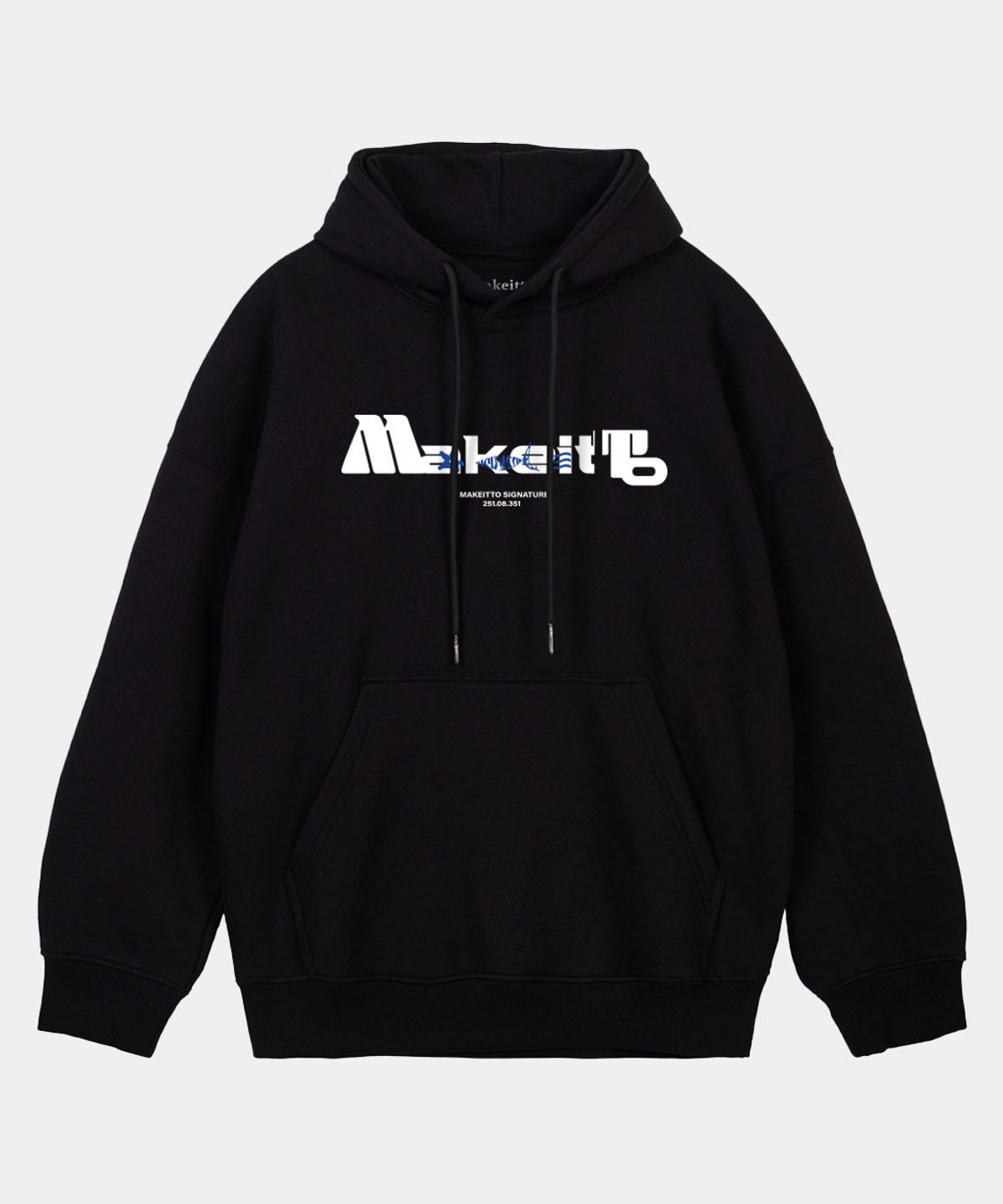 메이킷투(MAKEITTO) 볼드 레터링 후디_블랙