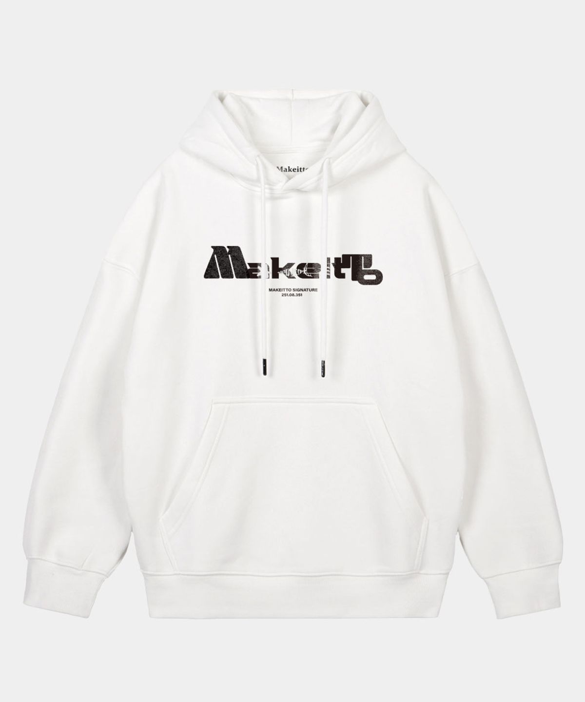 메이킷투(MAKEITTO) 볼드 레터링 후디_화이트