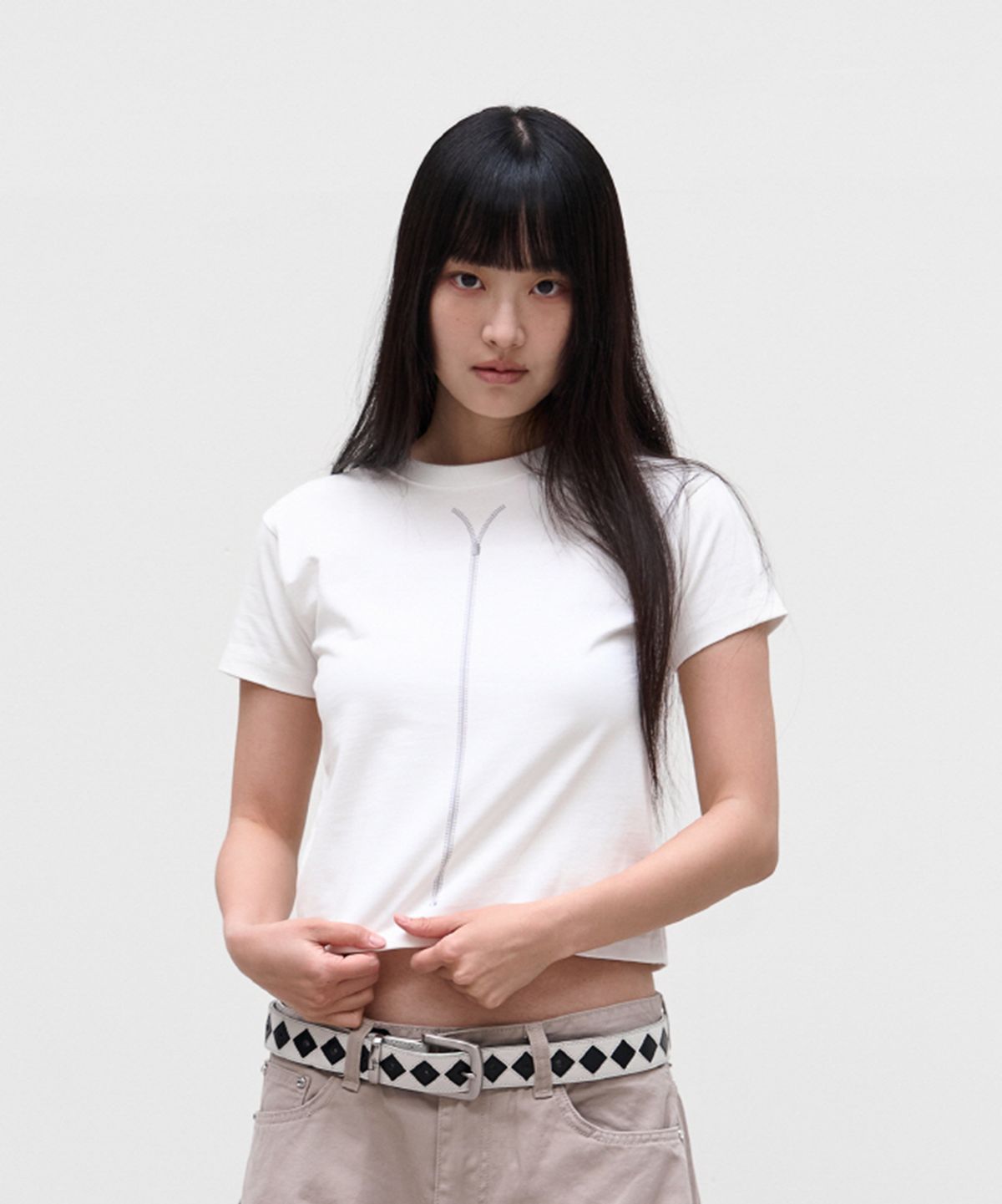 9999아카이브(9999ARCHIVE) 9 Zipper Print T