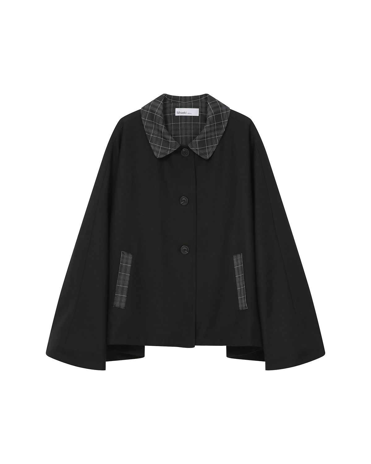 미세키서울(MISEKI SEOUL) Check cape jacket BLACK