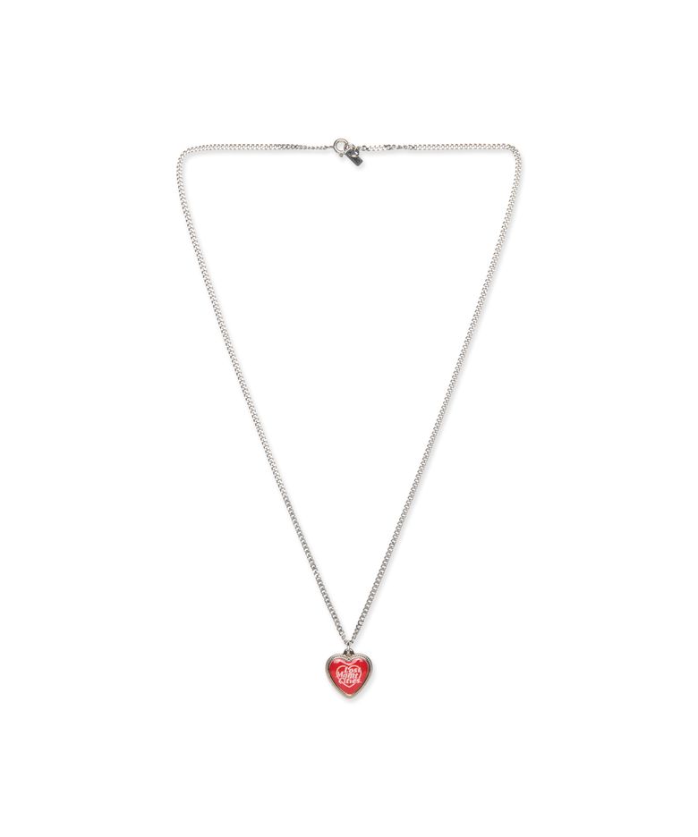 HEART TYPO PENDANT NECKLACE red