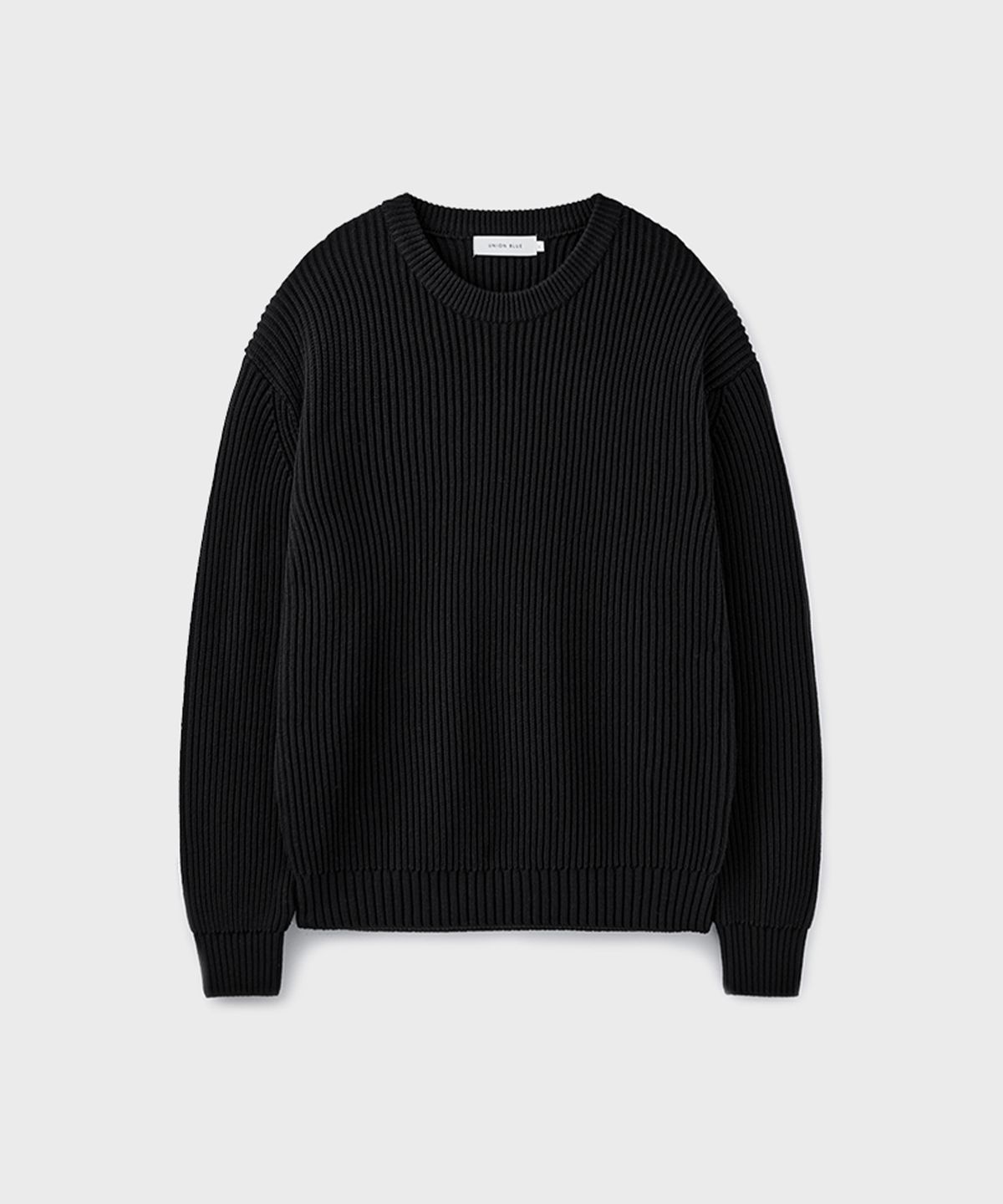 유니온블루(UNION BLUE) HARD TWIST COTTON RIBBED KNIT [BLACK]