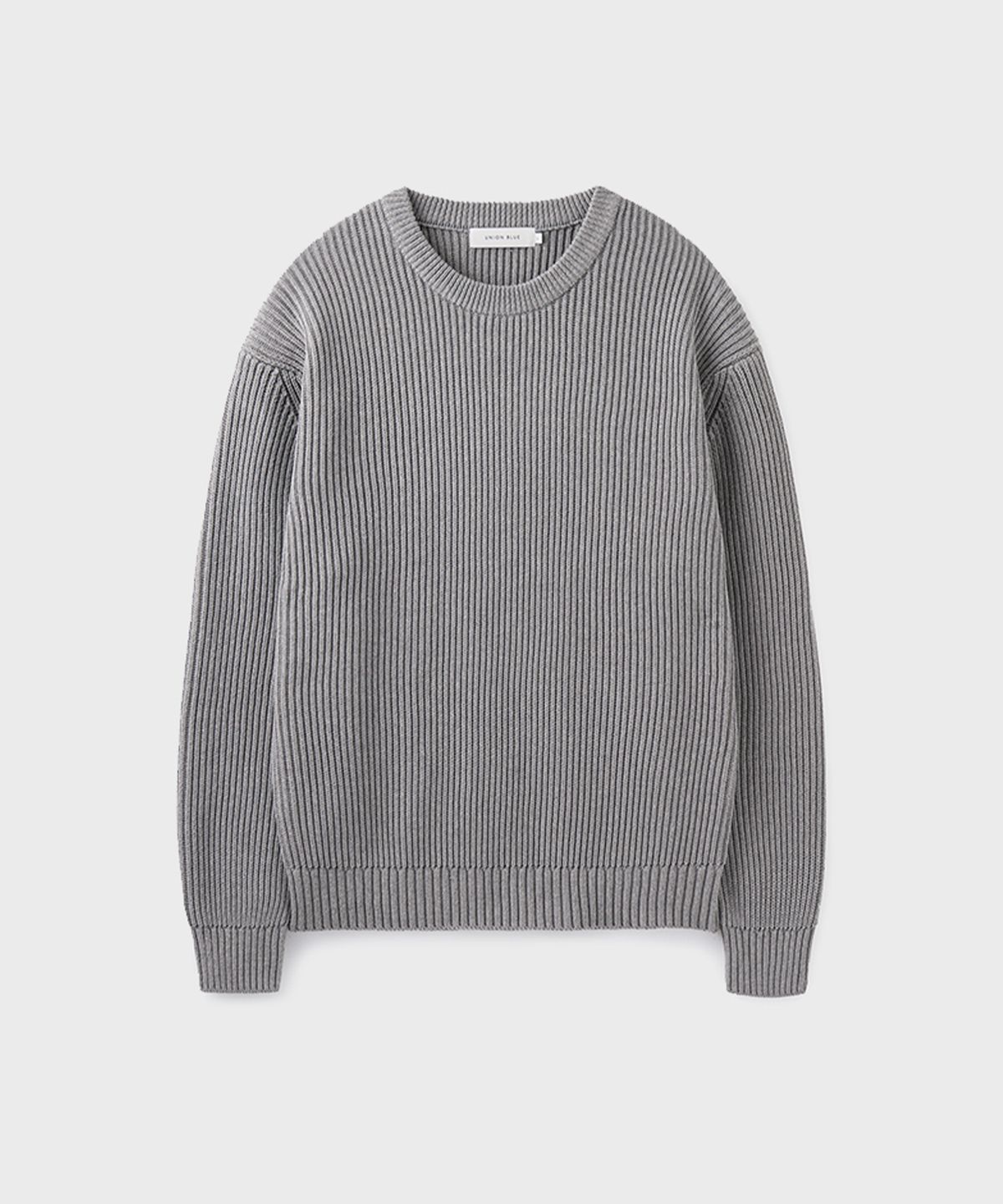 유니온블루(UNION BLUE) HARD TWIST COTTON RIBBED KNIT [MELANGE GRAY]