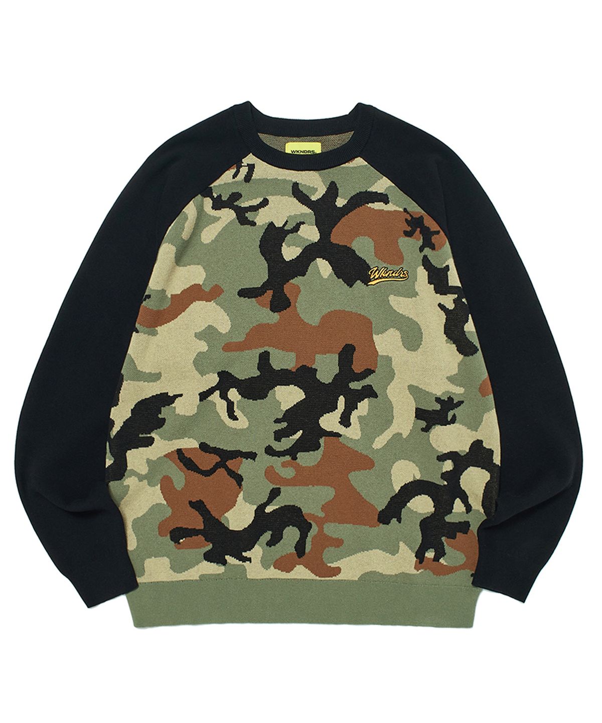 위캔더스(WKNDRS) RAGLAN KNIT SWEATER (CAMO)