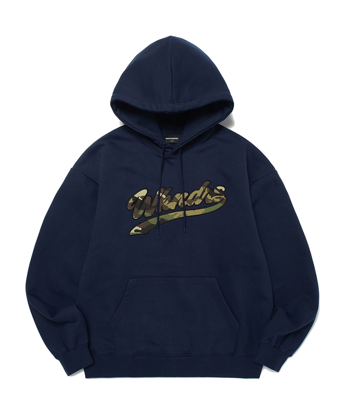 위캔더스(WKNDRS) CAMO APPLIQUE HOODIE (NAVY)