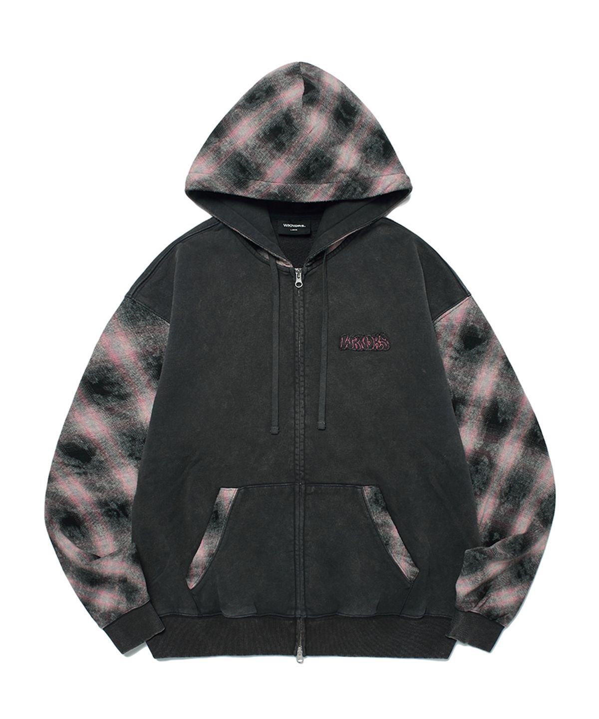 위캔더스(WKNDRS) CHECKERED ZIPUP HOODIE (CHARCOAL)