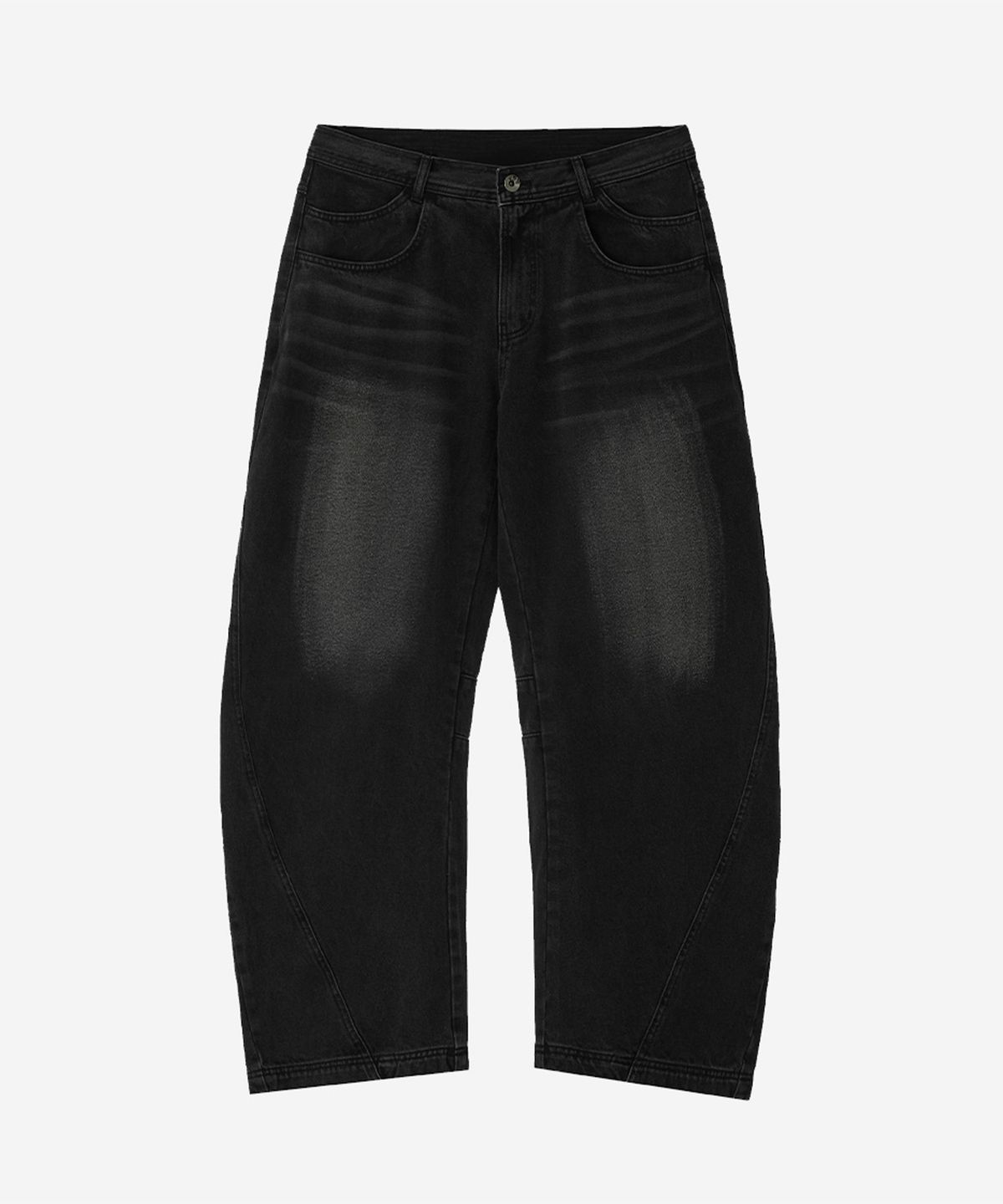 비엘알(BLR) Curved Line Double Pocket Washing Denim Pants