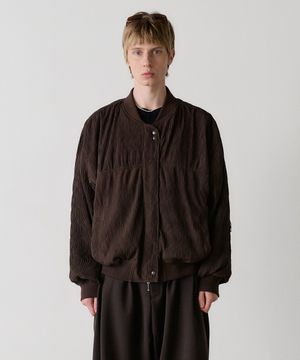wave pleated blouson (brown)
