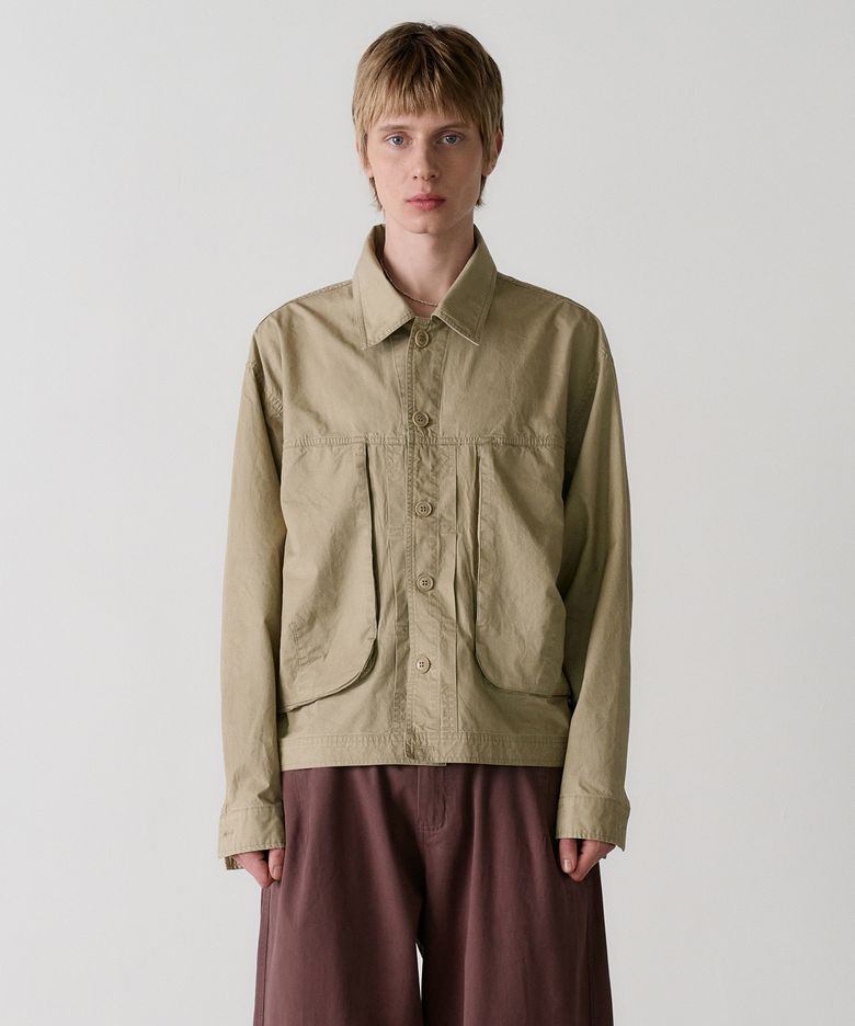 washed trucker jacket (beige)