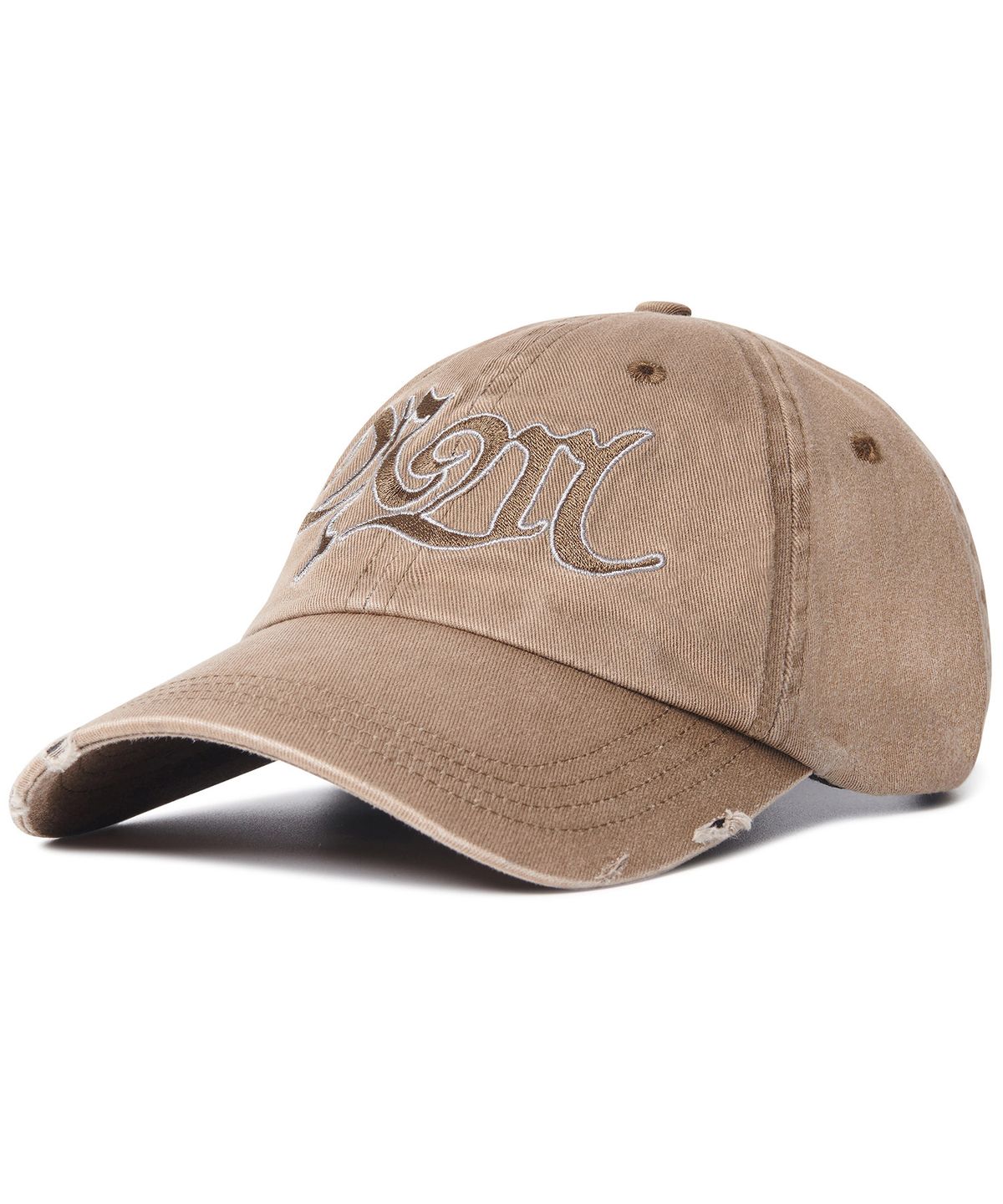 노매뉴얼(NOMANUAL) BLEACHED NM LOGO BALL CAP - MUD