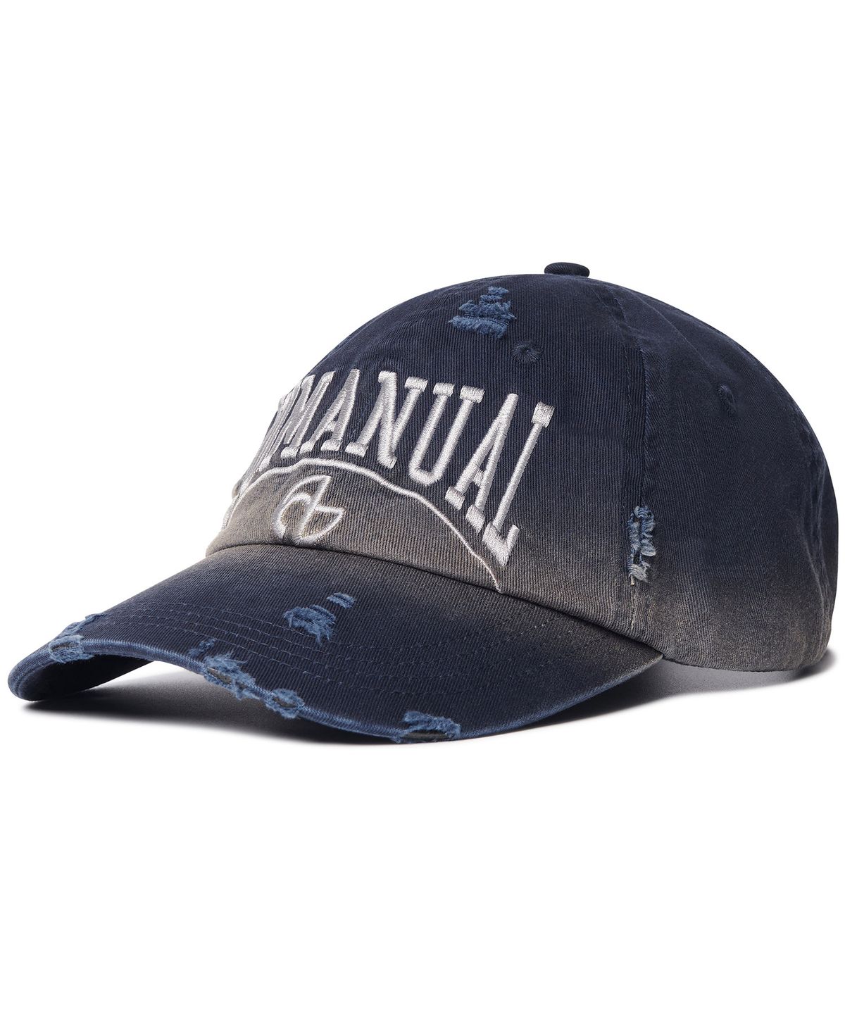 노매뉴얼(NOMANUAL) DESTROYED BALL CAP - WASHED NAVY