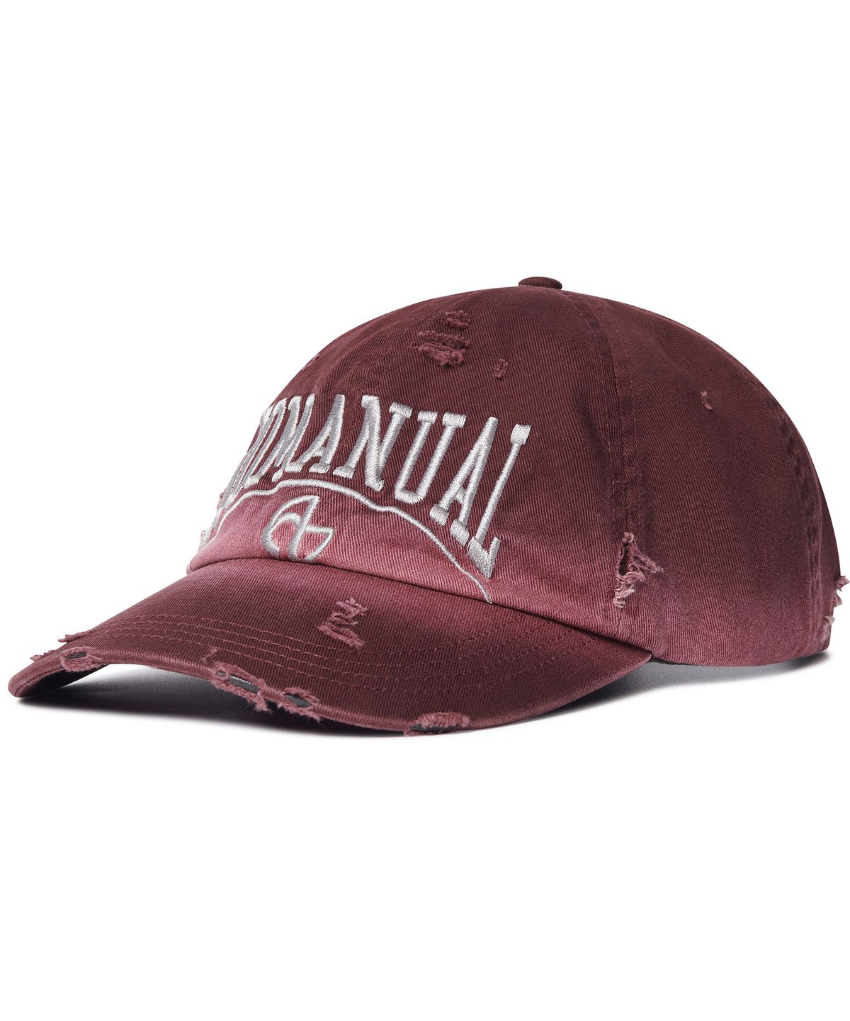 노매뉴얼(NOMANUAL) DESTROYED BALL CAP - WASHED BURGUNDY