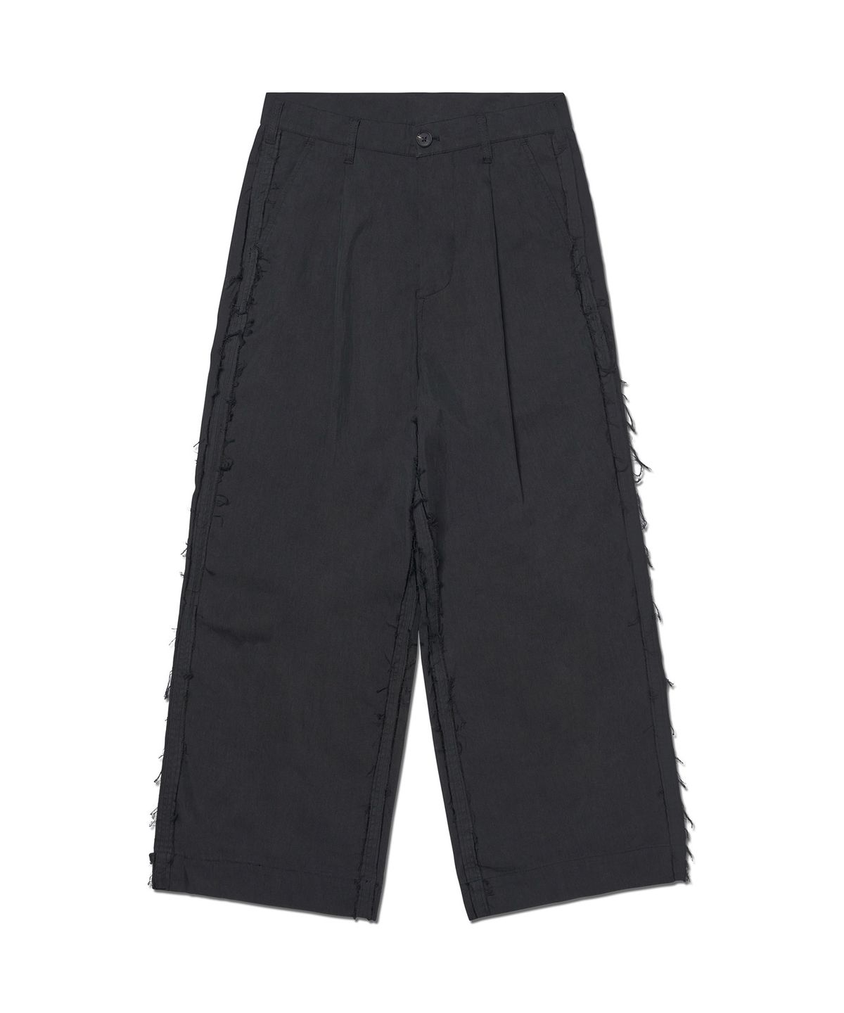 노매뉴얼(NOMANUAL) ROUGH CUT ONE TUCK PANTS - BLACK