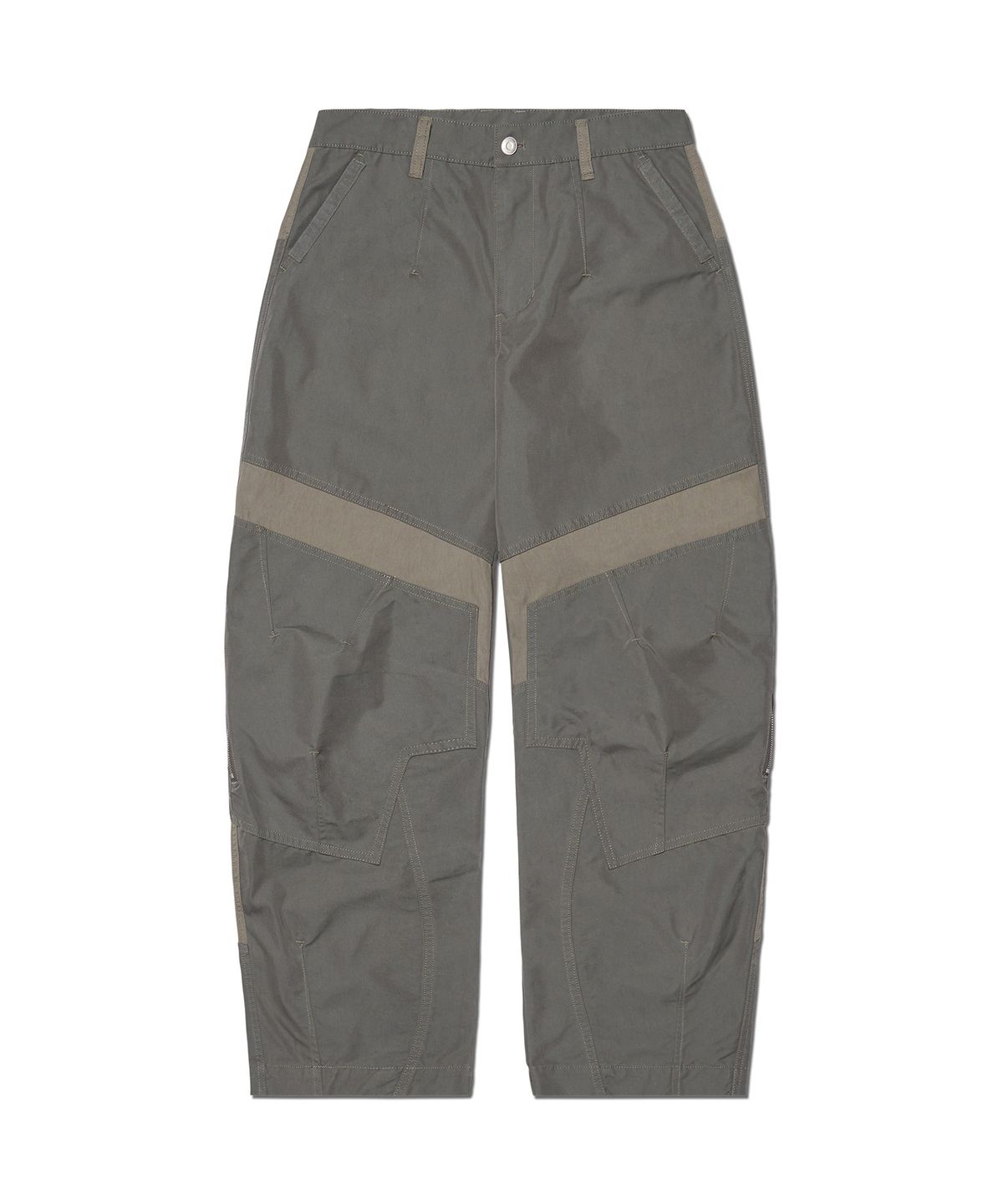 노매뉴얼(NOMANUAL) SIDE ZIPPER DOUBLE KNEE PANTS - KHAKI