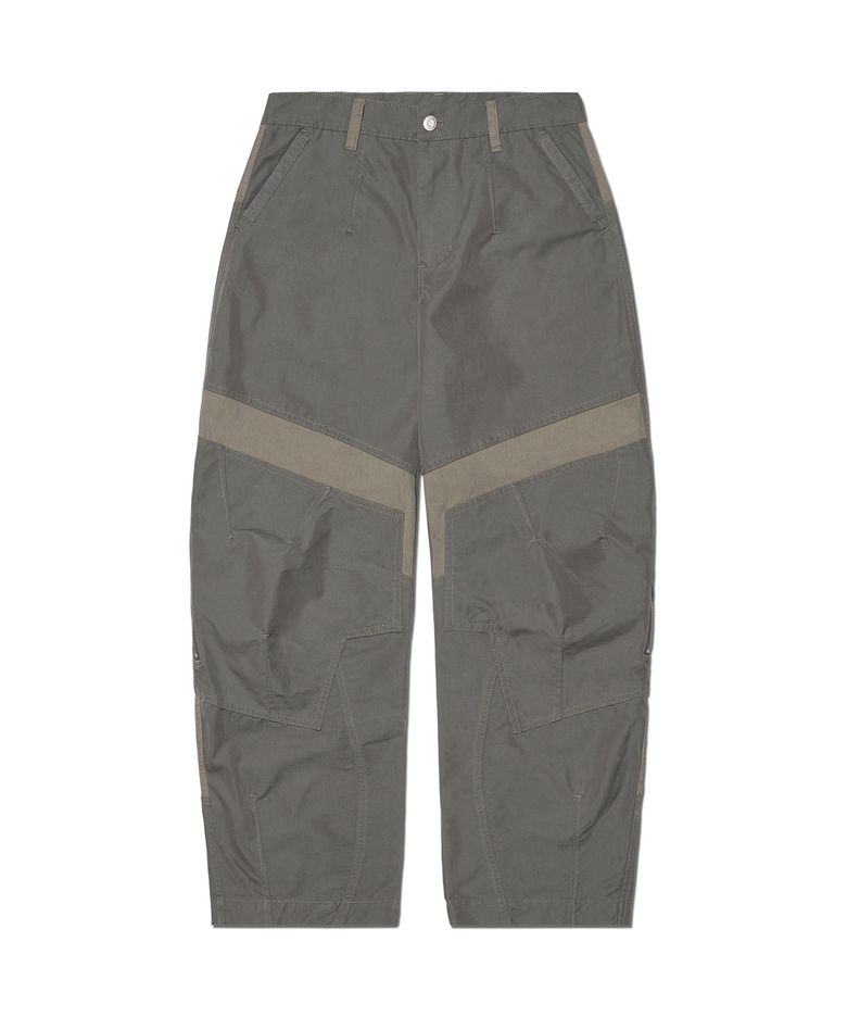 SIDE ZIPPER DOUBLE KNEE PANTS - KHAKI