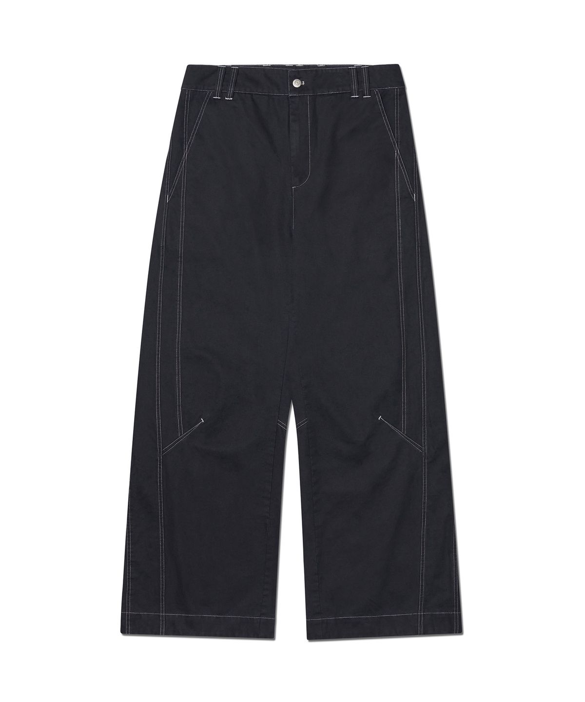 노매뉴얼(NOMANUAL) TILTED SIDE LINE PANTS - WASHED BLACK