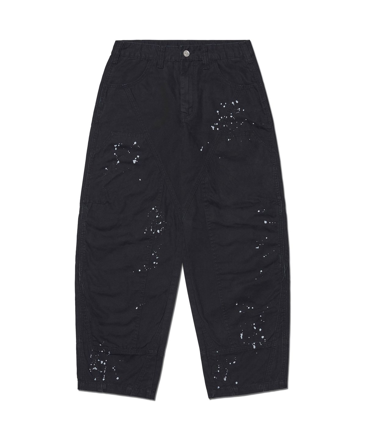 노매뉴얼(NOMANUAL) PAINTED DOUBLE KNEE PANTS - WASHED BLACK
