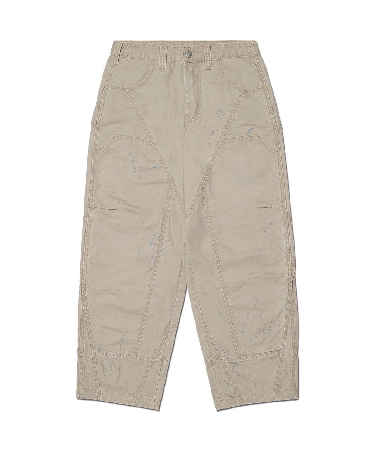 노매뉴얼(NOMANUAL) PAINTED DOUBLE KNEE PANTS - WASHED BEIGE