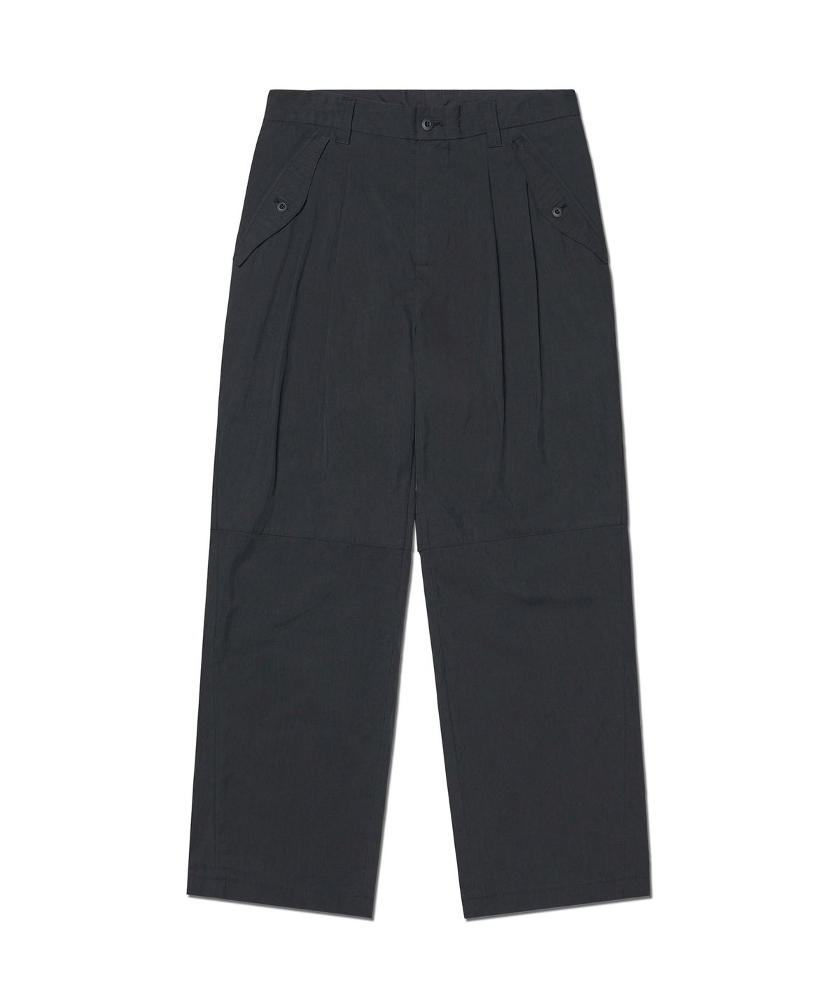 노매뉴얼(NOMANUAL) FLAP WIDE SLACKS - BLACK