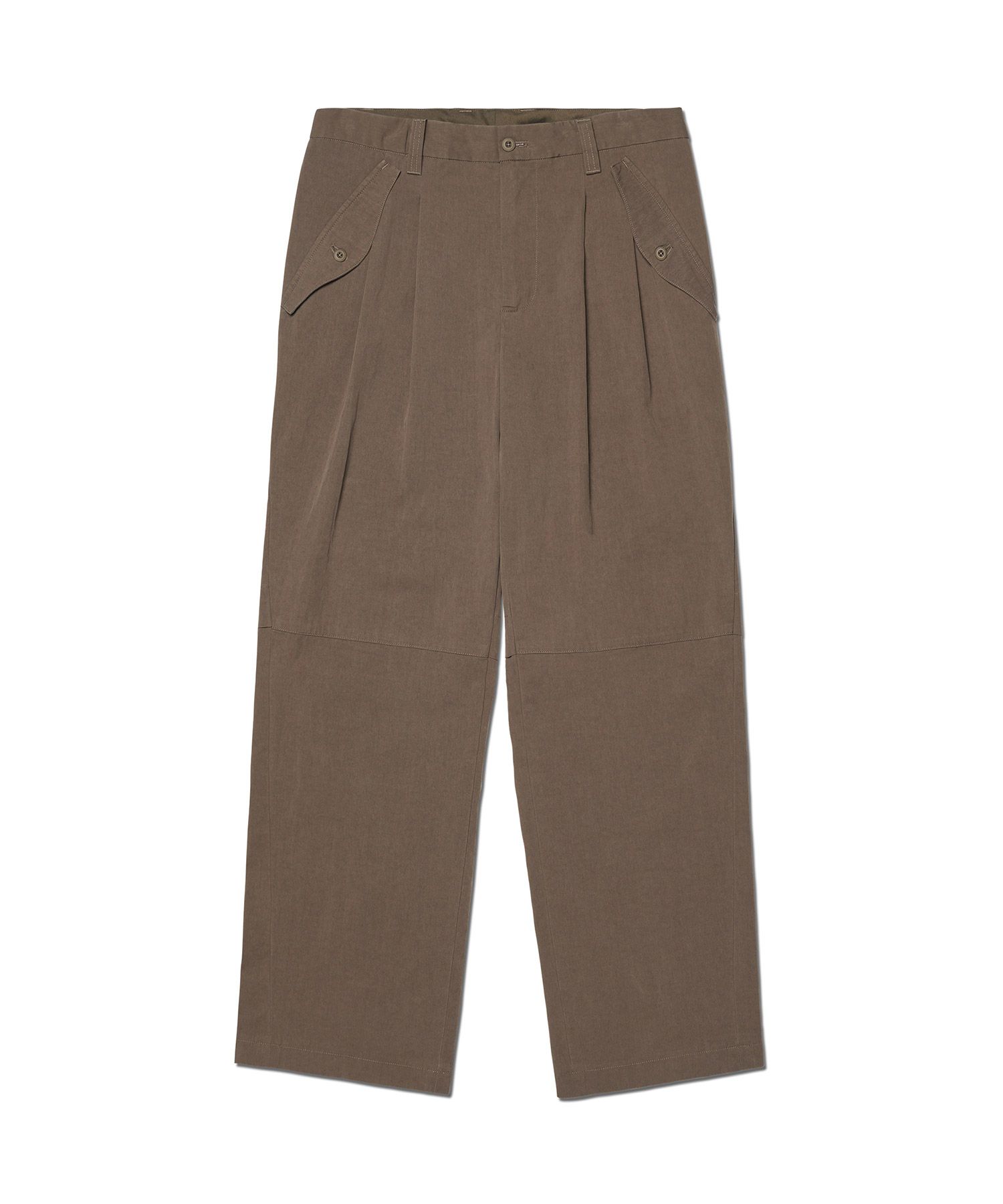 スラックス NOMANUAL FLAP WIDE SLACKS 5JH519 MUSINSA | NOMANUAL FLAP WIDE SLACKS - DARK BROWN