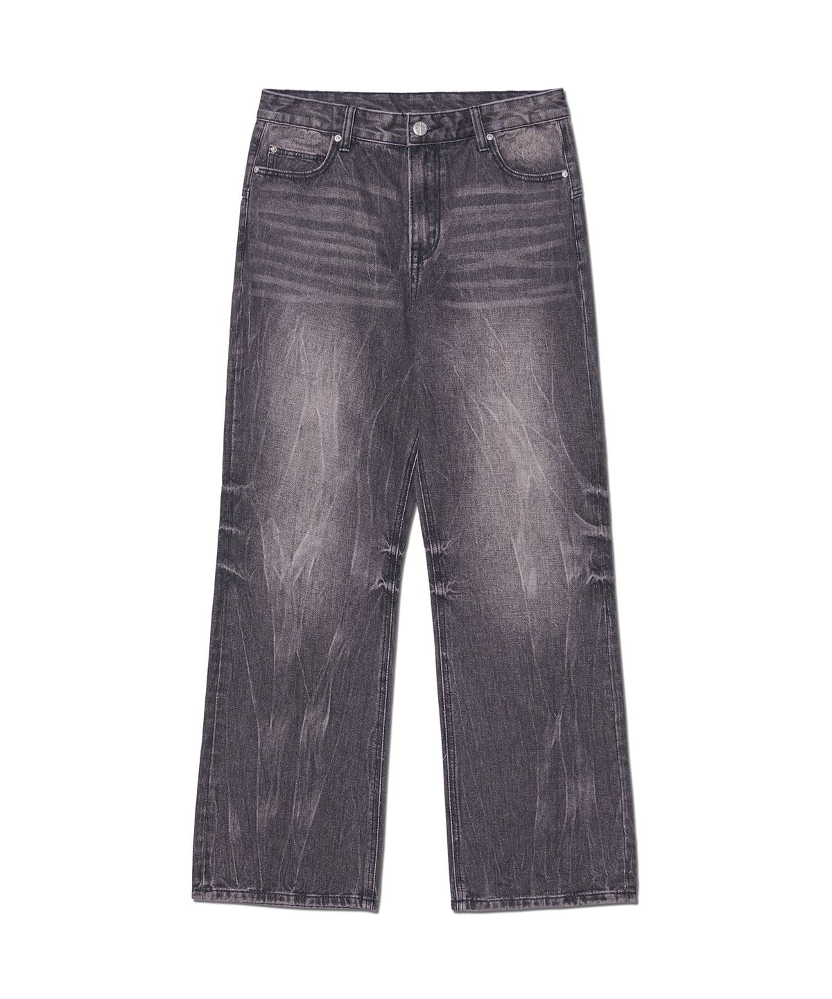 노매뉴얼(NOMANUAL) SEMI FLARE DENIM PANTS - WASHED PURPLE