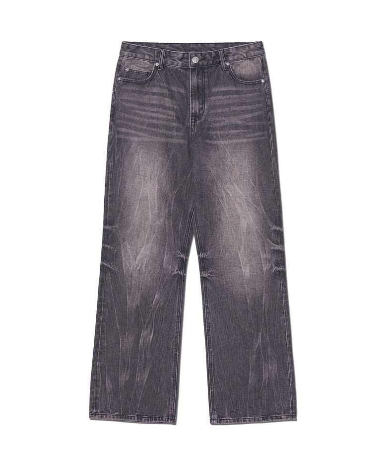 SEMI FLARE DENIM PANTS - WASHED PURPLE