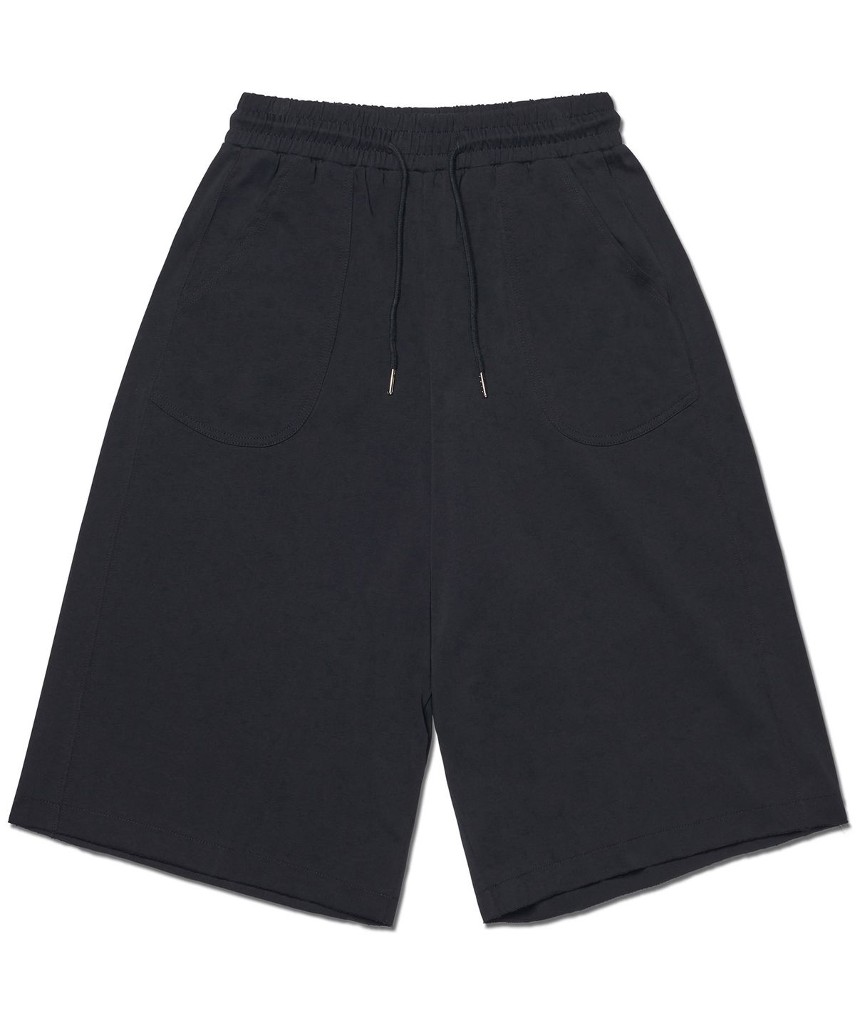 노매뉴얼(NOMANUAL) MOLTING BERMUDA SWEATPANTS - BLACK