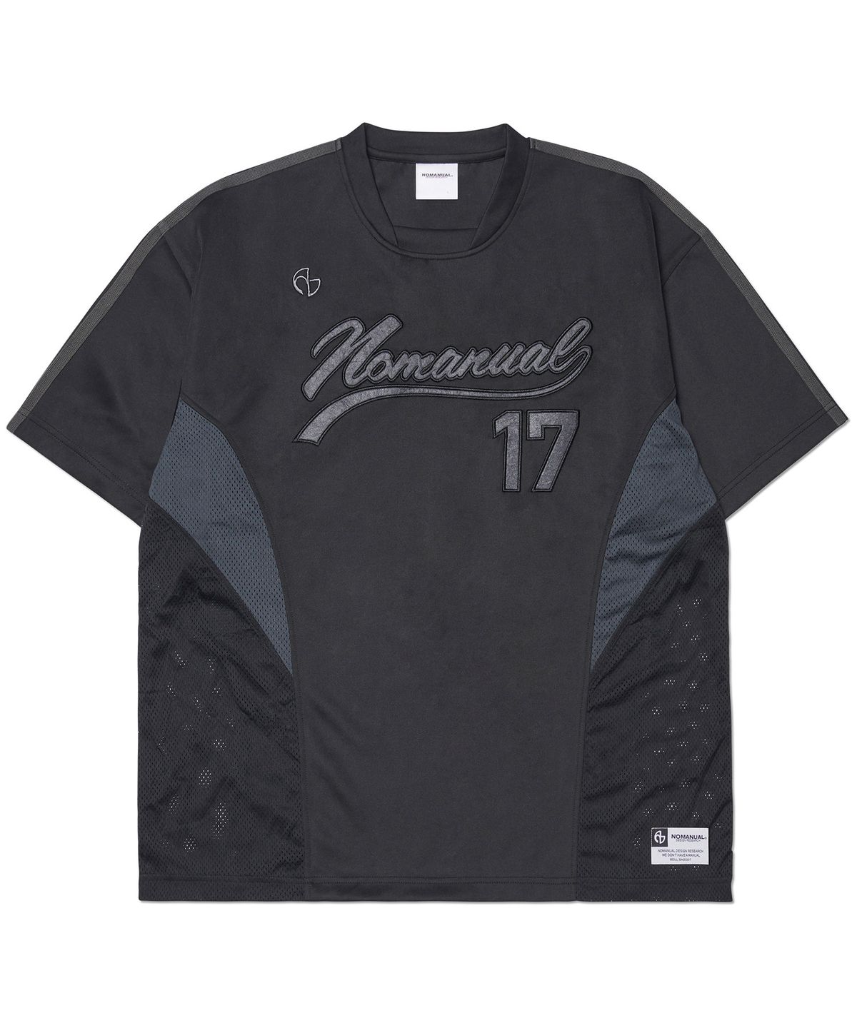 노매뉴얼(NOMANUAL) SWEEP BASEBALL JERSEY - BLACK